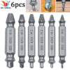 6-Piece Stripped Screw Remover Set – HSS 4341 Steel Damaged Bolt Extractor Kit