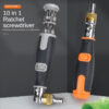 10-Bit Multi-Angle Ratchet Screwdriver - Compact Tool with Integrated Bit Storage