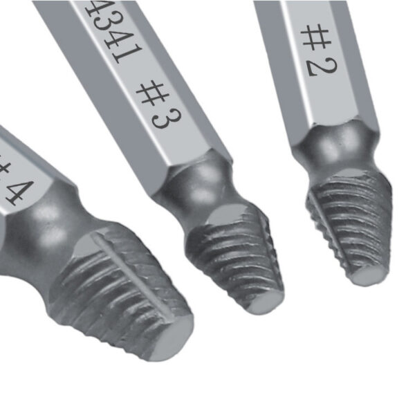 6-Piece Stripped Screw Remover Set – HSS 4341 Steel Damaged Bolt Extractor Kit