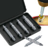 6-Piece Stripped Screw Remover Set – HSS 4341 Steel Damaged Bolt Extractor Kit