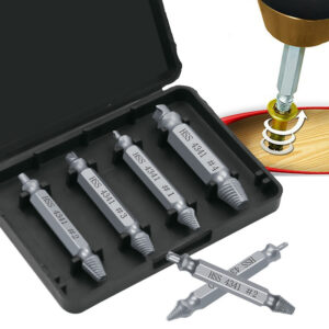 6-Piece Stripped Screw Remover Set – HSS 4341 Steel Damaged Bolt Extractor Kit