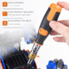 10-Bit Multi-Angle Ratchet Screwdriver - Compact Tool with Integrated Bit Storage