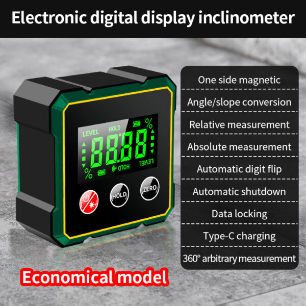 Magnetic Digital Angle Finder With Electronic Laser